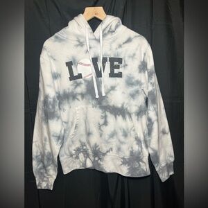 Reflex Baseball Love Gray Tie-Dye Hoodie